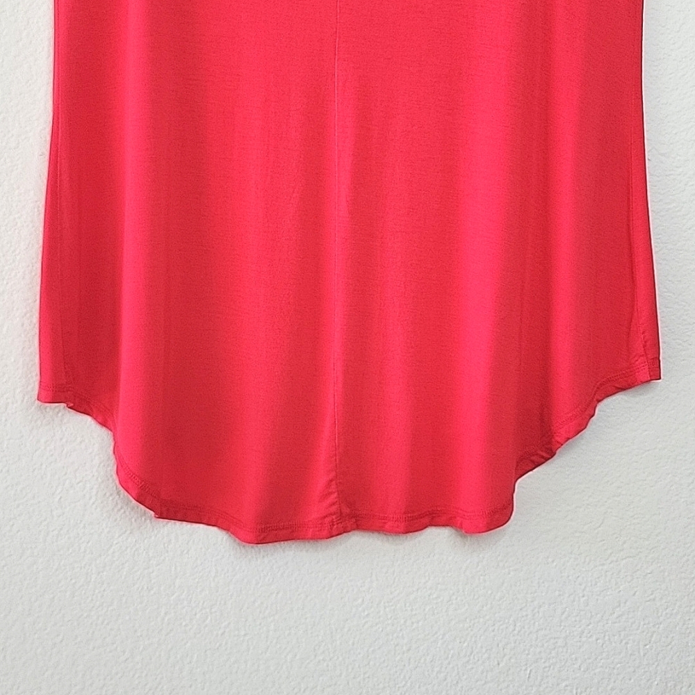 LIVI Coral Pink Sleeveless Tunic Tank Top size 14/16 Criss Cross Summer Colorful - Picture 7 of 12
